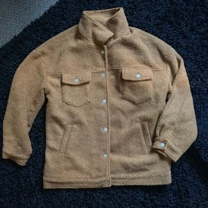 Boohoo Teddy Jacket Brown Sherpa